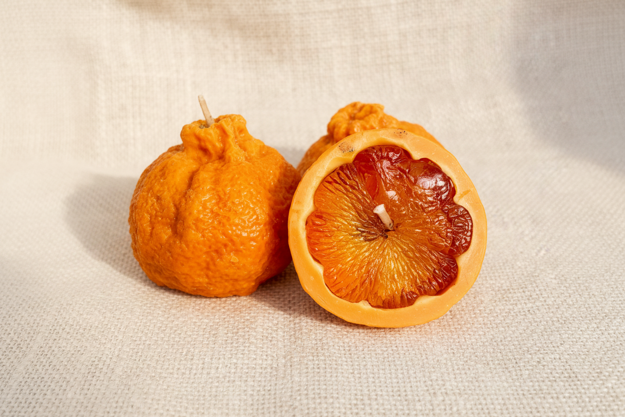 Mandarin Shaped Scented Candle