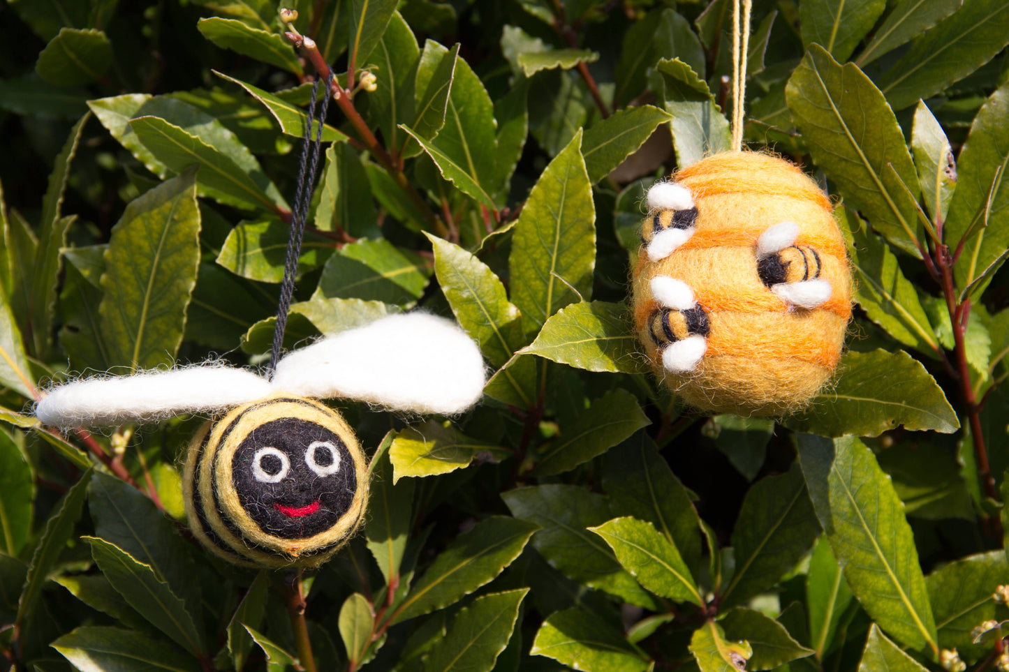 Handmade Hanging Busy Beehive Felt Decoration