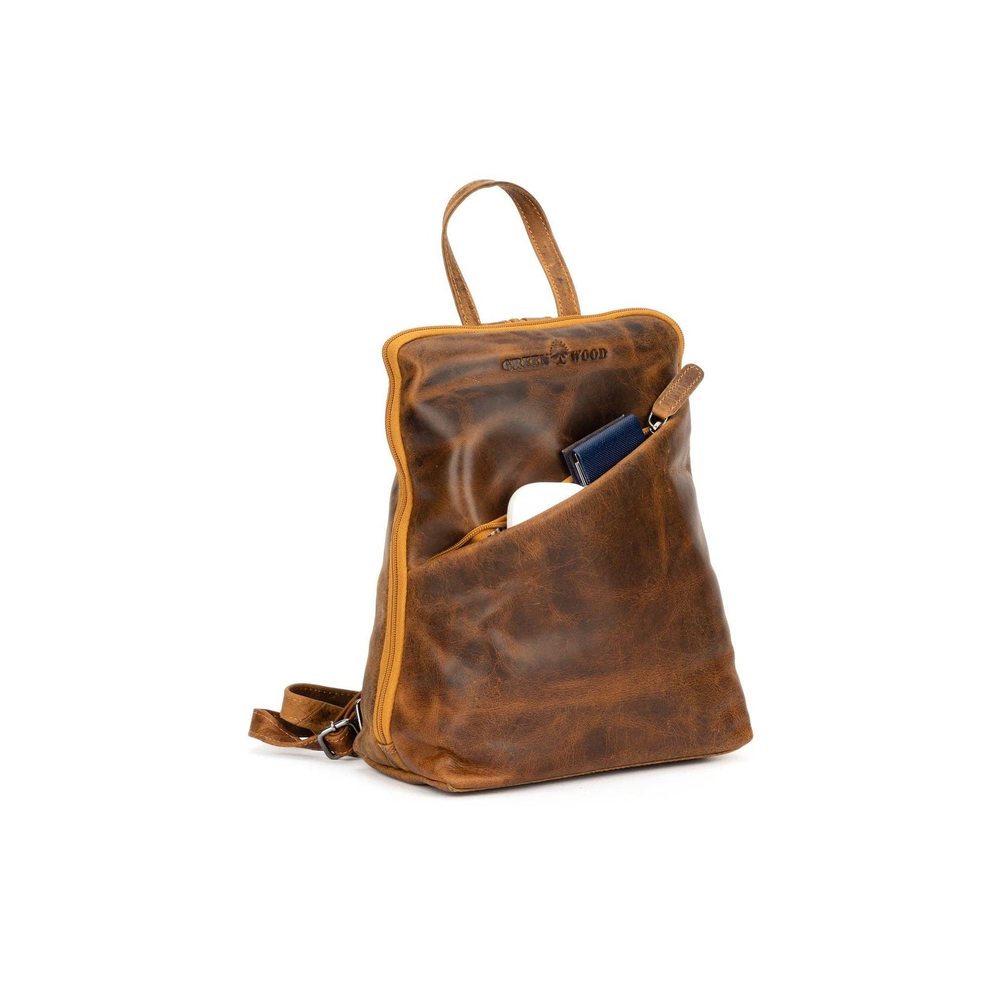 Leather Women's Backpack Claire - Camel GW658816CAM