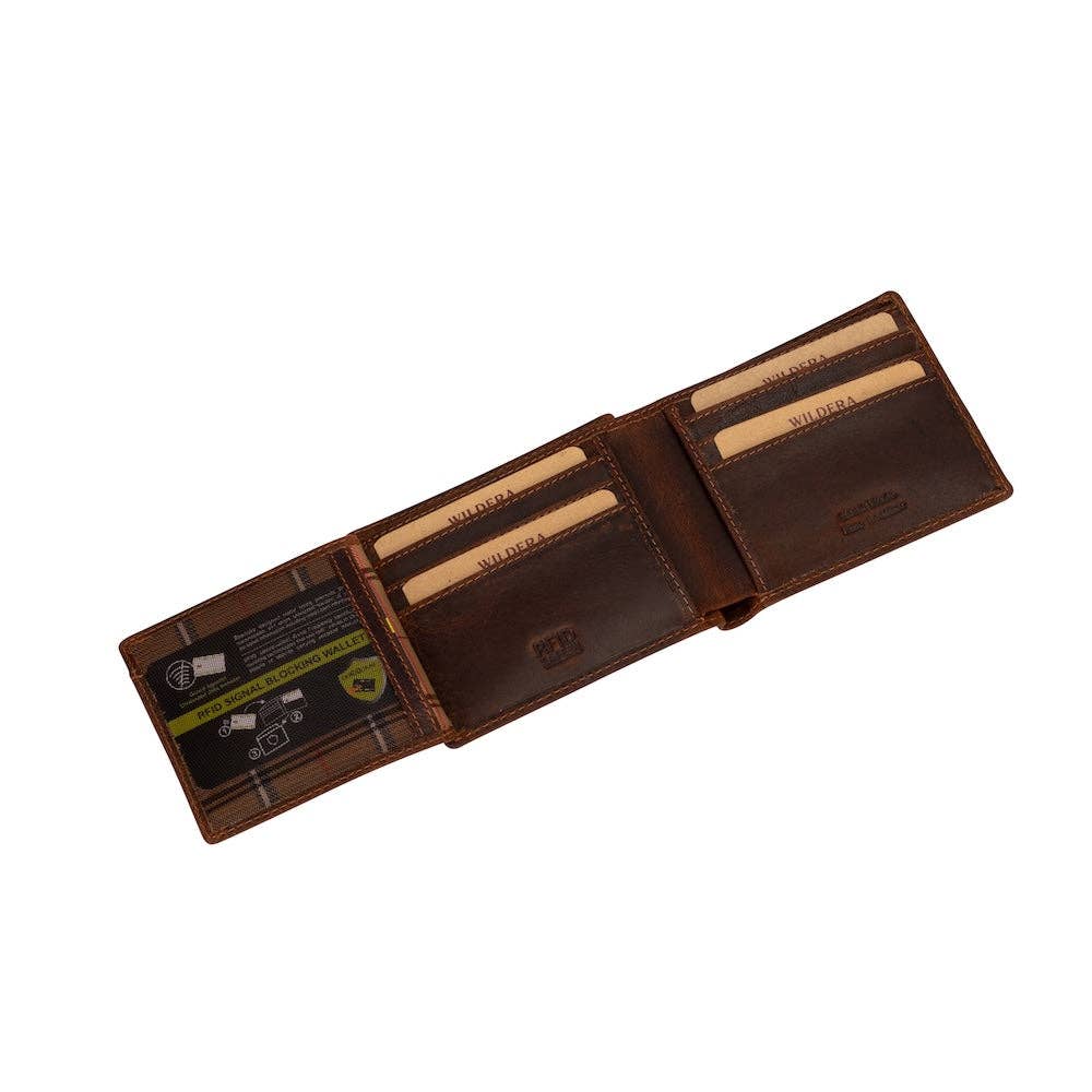 Wildera Leather “Hudson” Men’s Bifold Leather Wallet – RFID Protection | Sandel