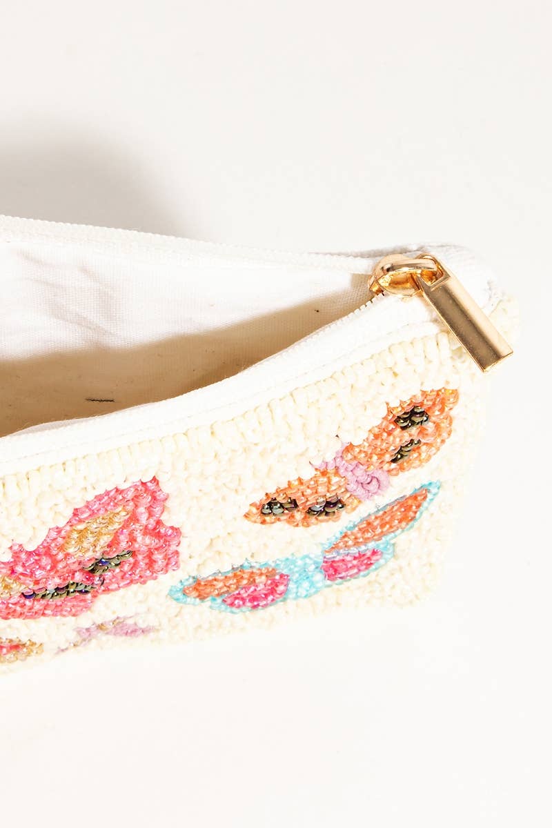 Assorted Butterfly Beaded Coin Purse