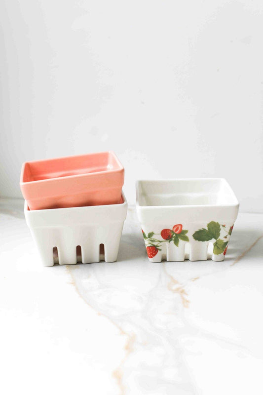 Berry Box Porcelain Colander