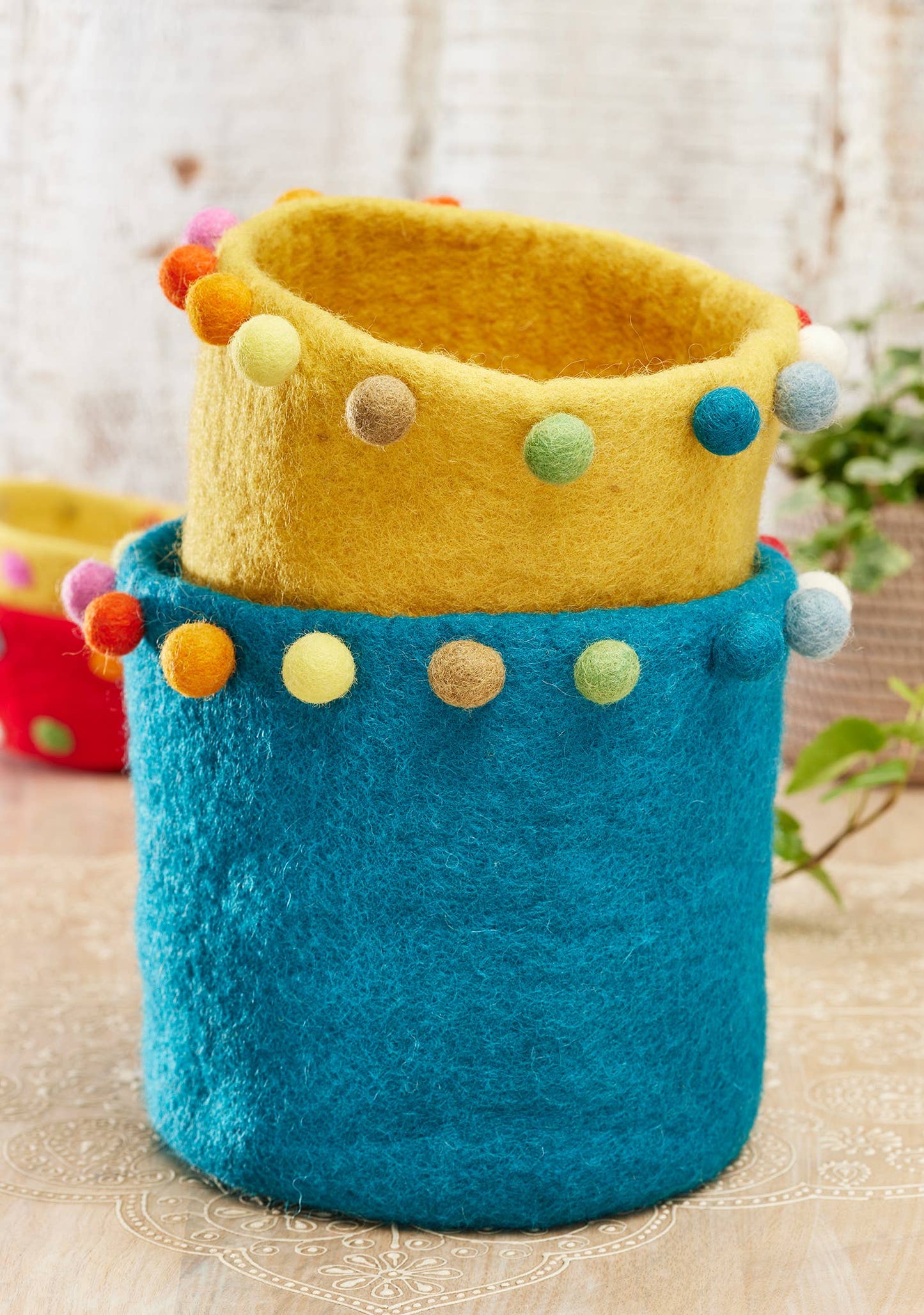 Felt Rainbow Ball Planter