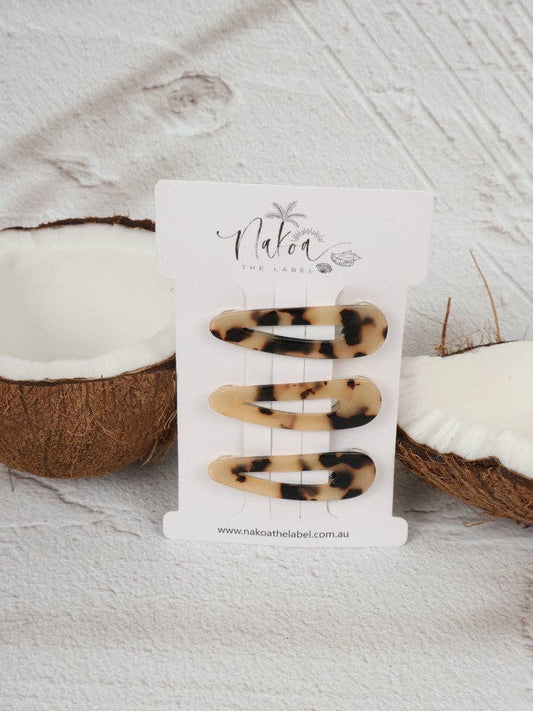 Hair Clip - Set of 3 - Leopard