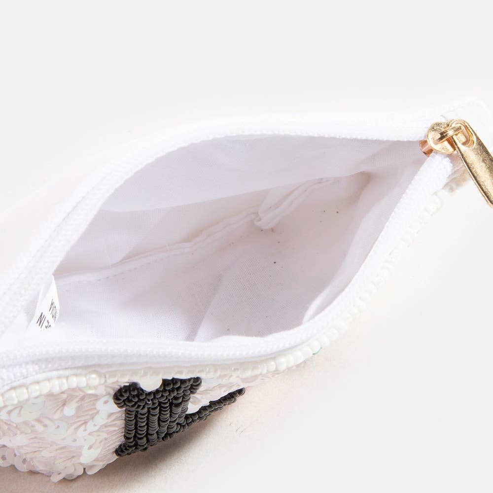 Apple And Pencils Love Sequin Coin Purse