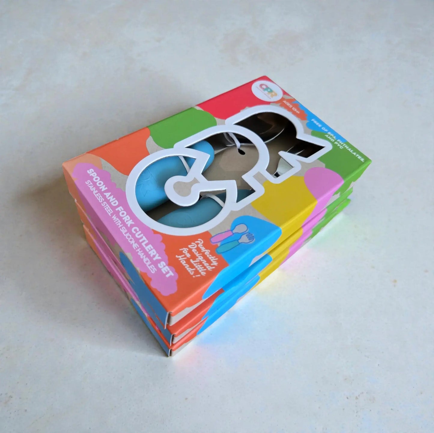 Silicone & Stainless Steel Infant Cutlery Set – Pink, Blue or White