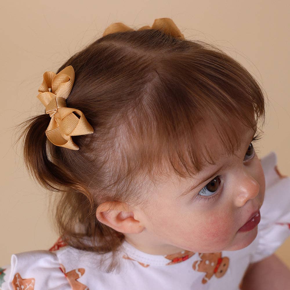 Gold Piggy Tail Hair Clips - Pair