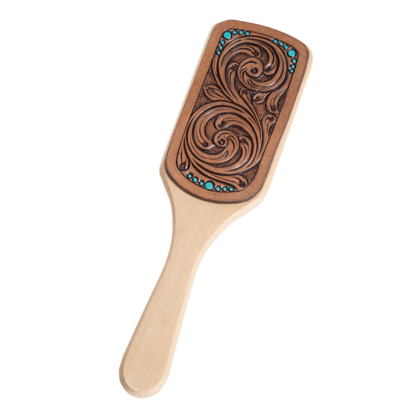 Tooling Leather Hair Brush