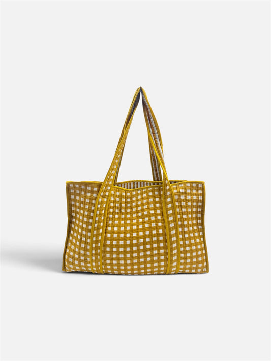 100% Cotton Kantha Quilted Boho Reversible (Small) Tote Bag