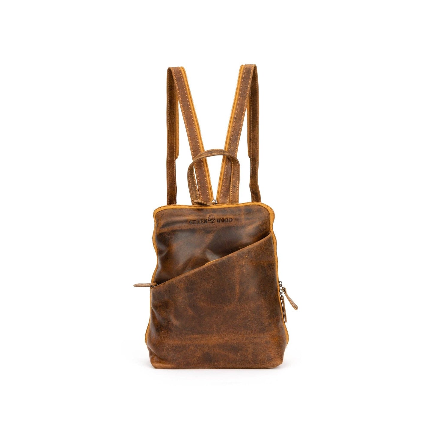 Leather Women's Backpack Claire - Camel GW658816CAM