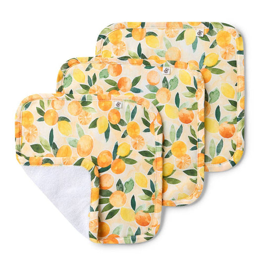 Sunny Citrus Organic Wash Cloths - 3 Pack