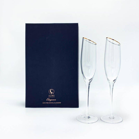Elegance Stemmed Champagne Flutes (Set of 2)