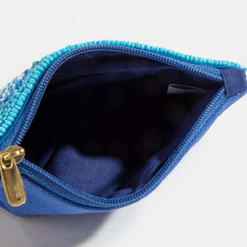 Sea Horses Seed Beaded Coin Purse