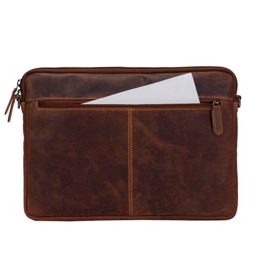 Leather Laptop Sleeve - MacBook Pro/Air 13 / 15 / 16 inch sleeve with Strap - Montreal Sandal