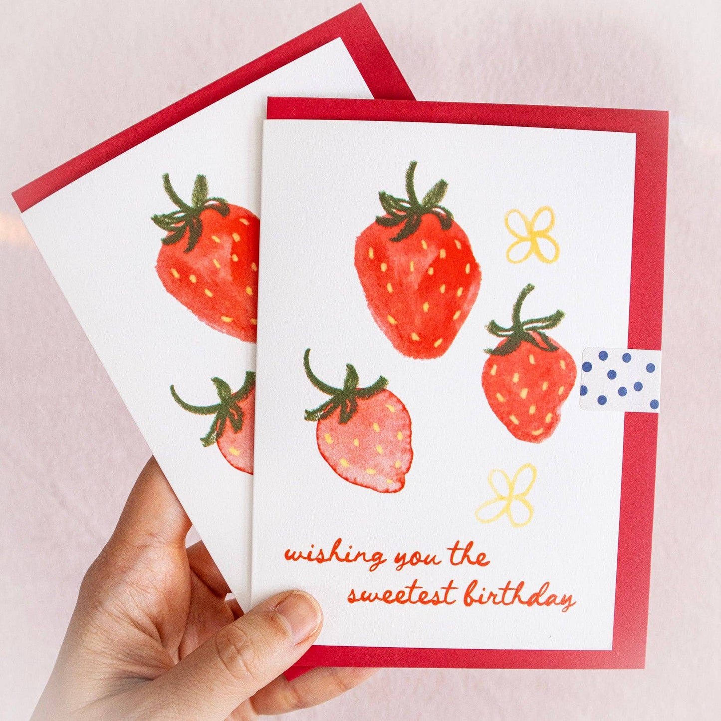 Wishing You The Sweetest Birthday - Strawberry Greeting Card