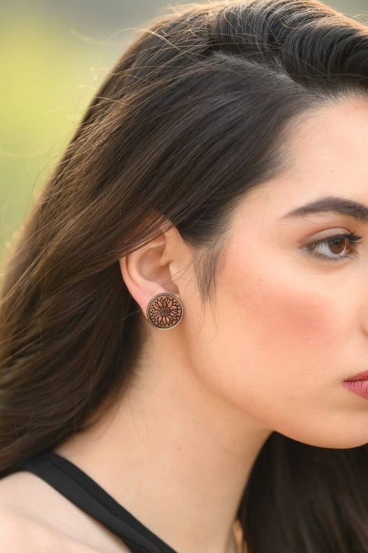 Tooled Stud Earrings – Stainless Steel – TE03 (Min 3pcs)