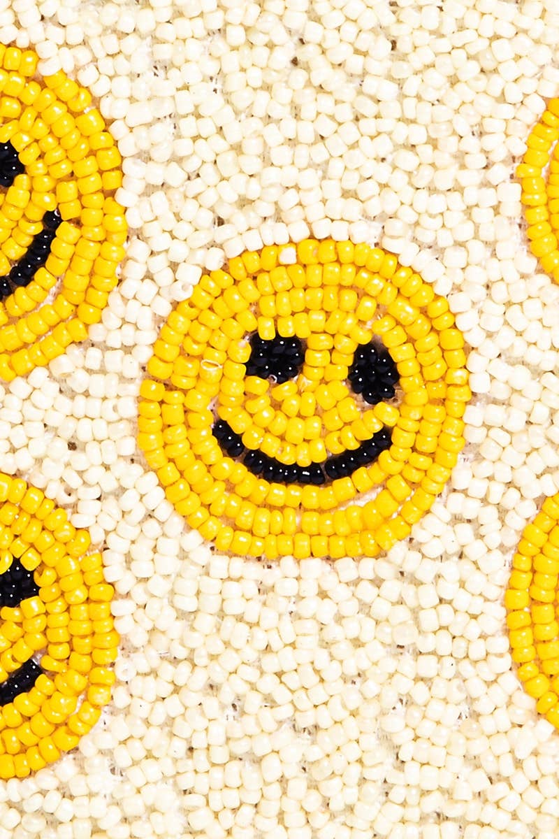 Multi Happy Face Beaded Coin Purse
