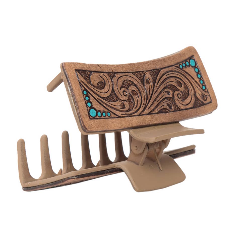 Tooling Leather Hair Clip