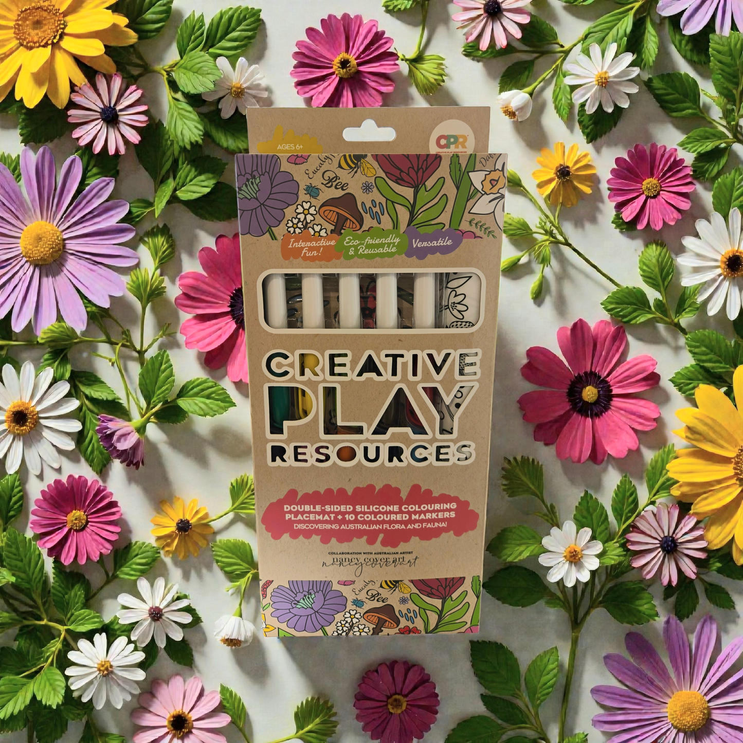Reversible Silicone Colouring Mat - Australian Flora & Fauna