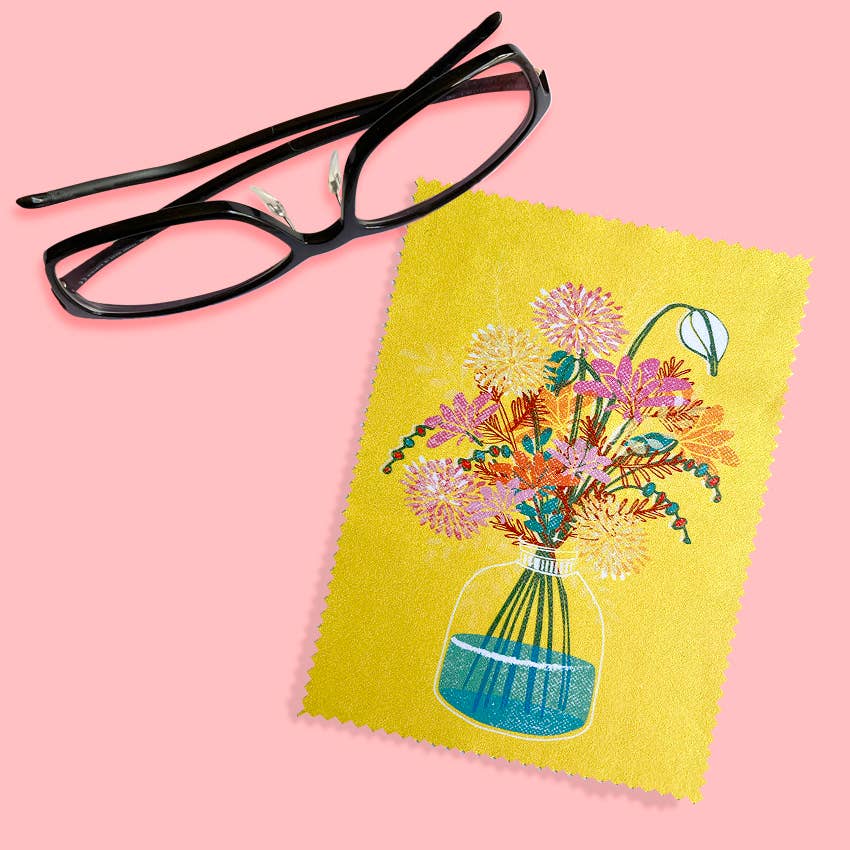 Microfibre Cloth - Bold Flower | Eyeglasses Cleaning Cloth