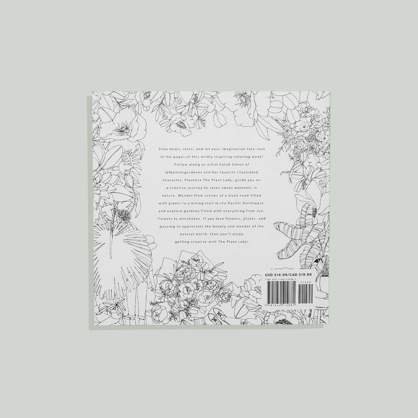 The Plant Lady: A Floral Adult Coloring Book -Valentine Gift