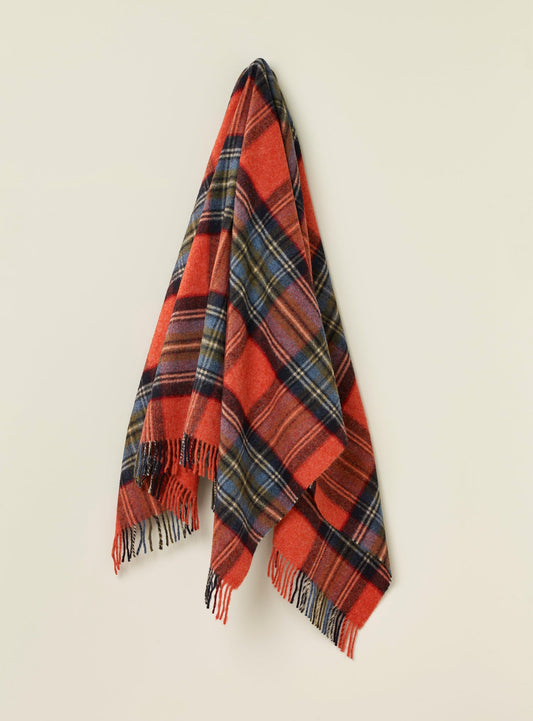 Exquisite Wool Pure Wool NZ Throw - Bramble Plaid Rust Red