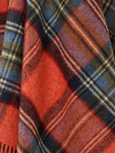 Exquisite Wool Pure Wool NZ Throw - Bramble Plaid Rust Red