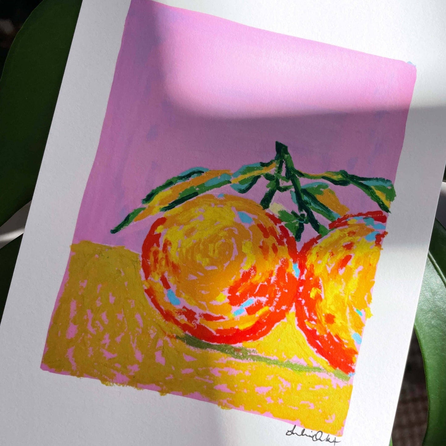 Oil Pastel Oranges Art Print