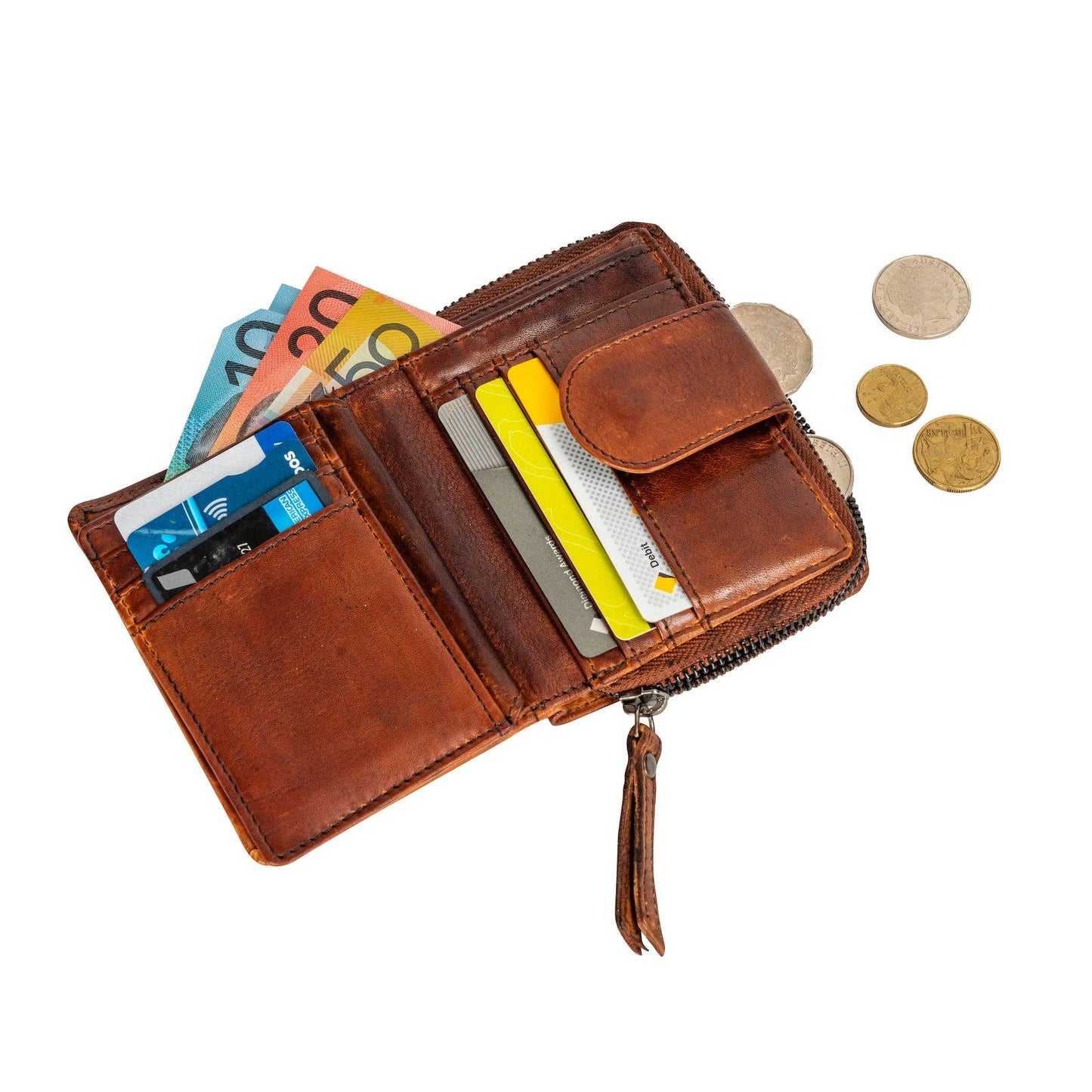 Women's Leather Wallet GW2268 Cognac