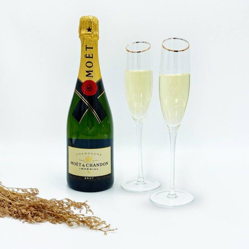 Elegance Stemmed Champagne Flutes (Set of 2)