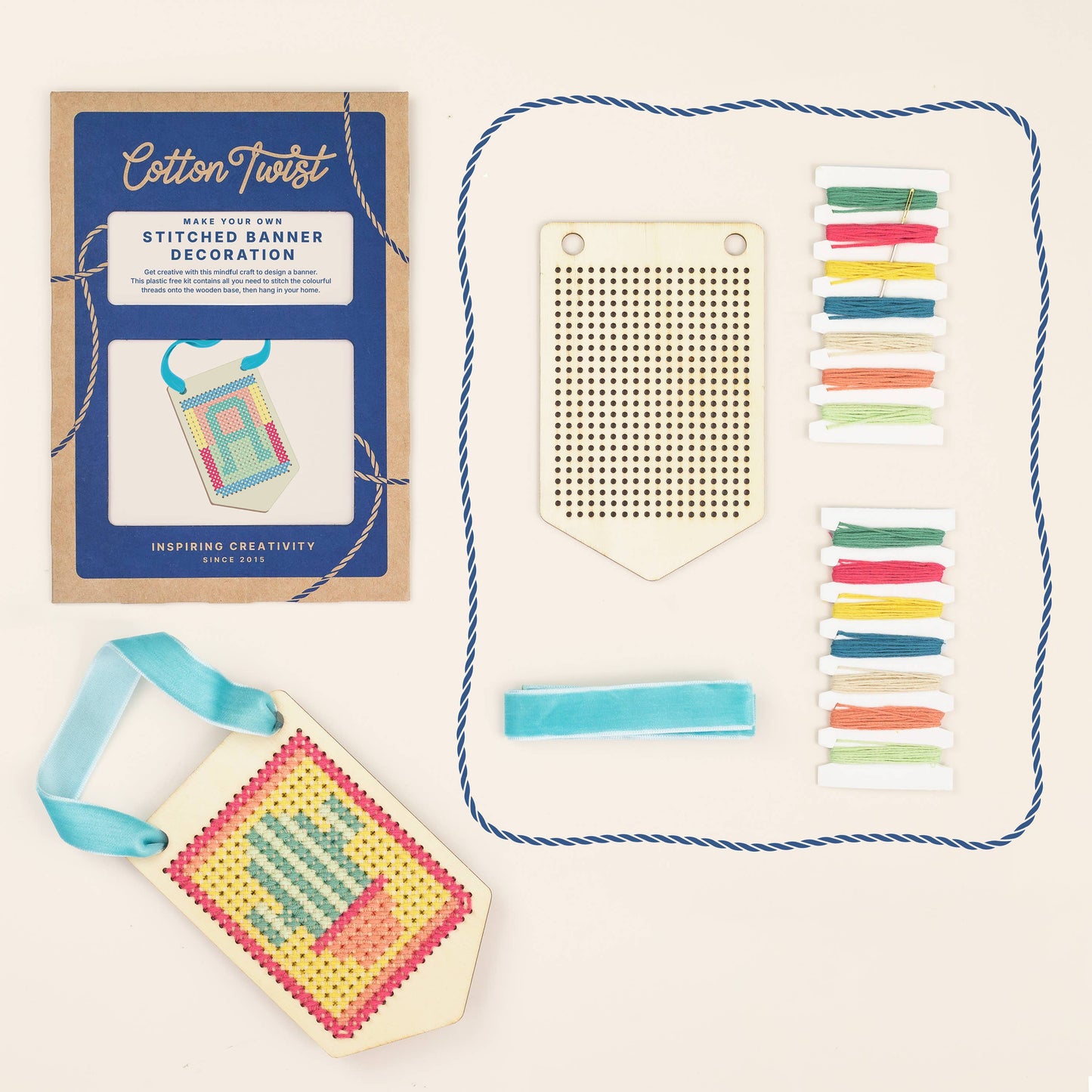 DIY Craft Kit: Make Your Own Stitched Banner Decoration