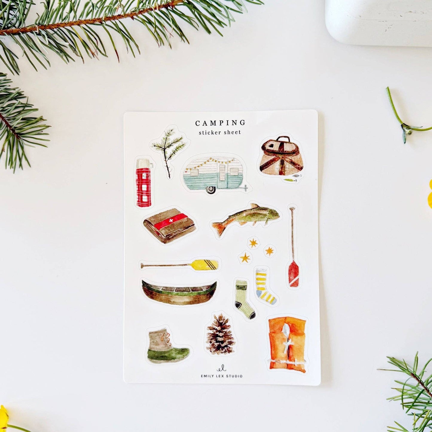 Camping sticker sheets