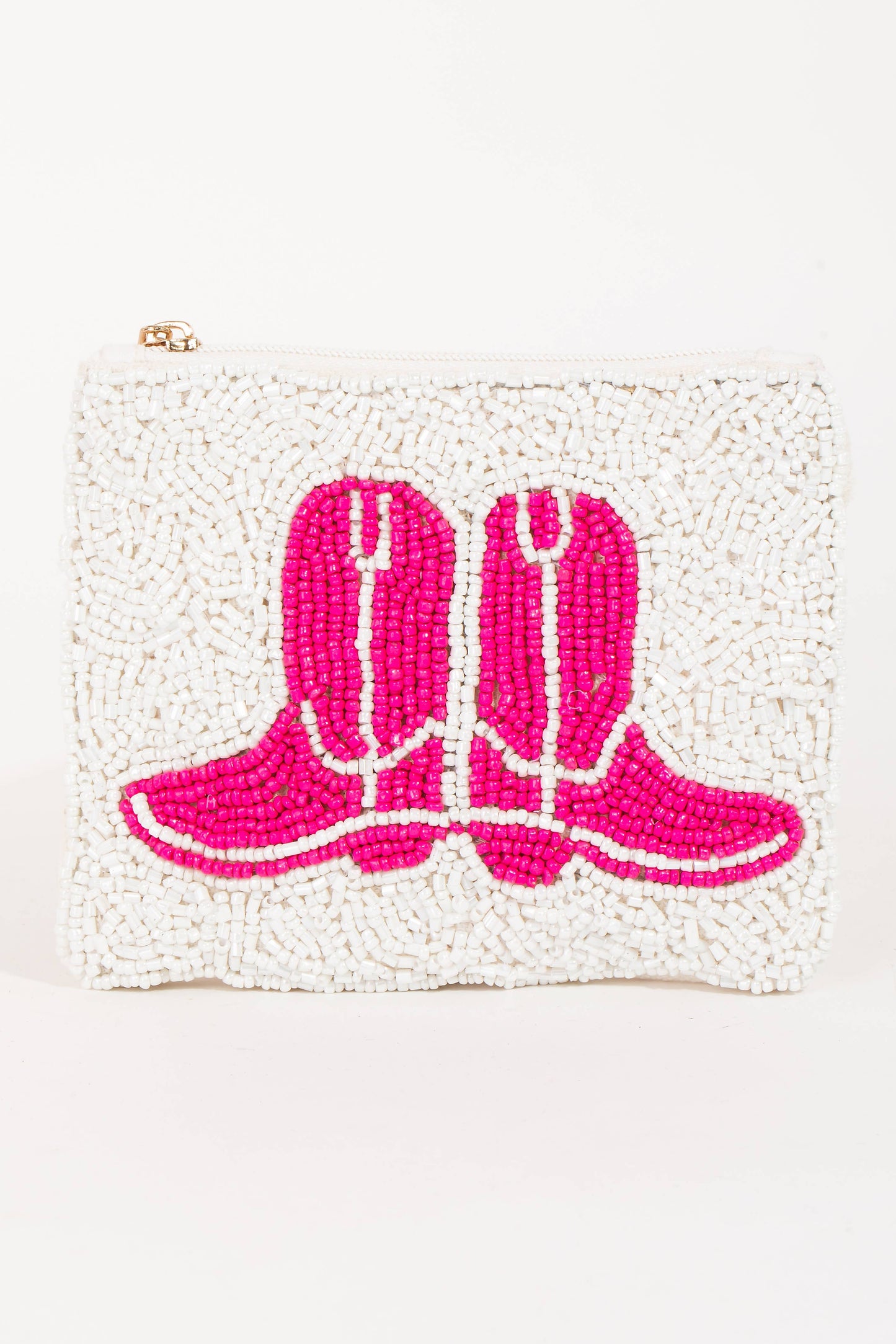 Pink Seed Beaded Coin Purse