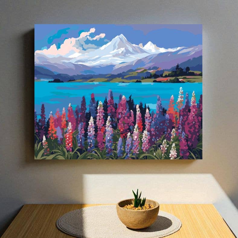 Lake Tekapo Lupins Paint by Numbers Kit