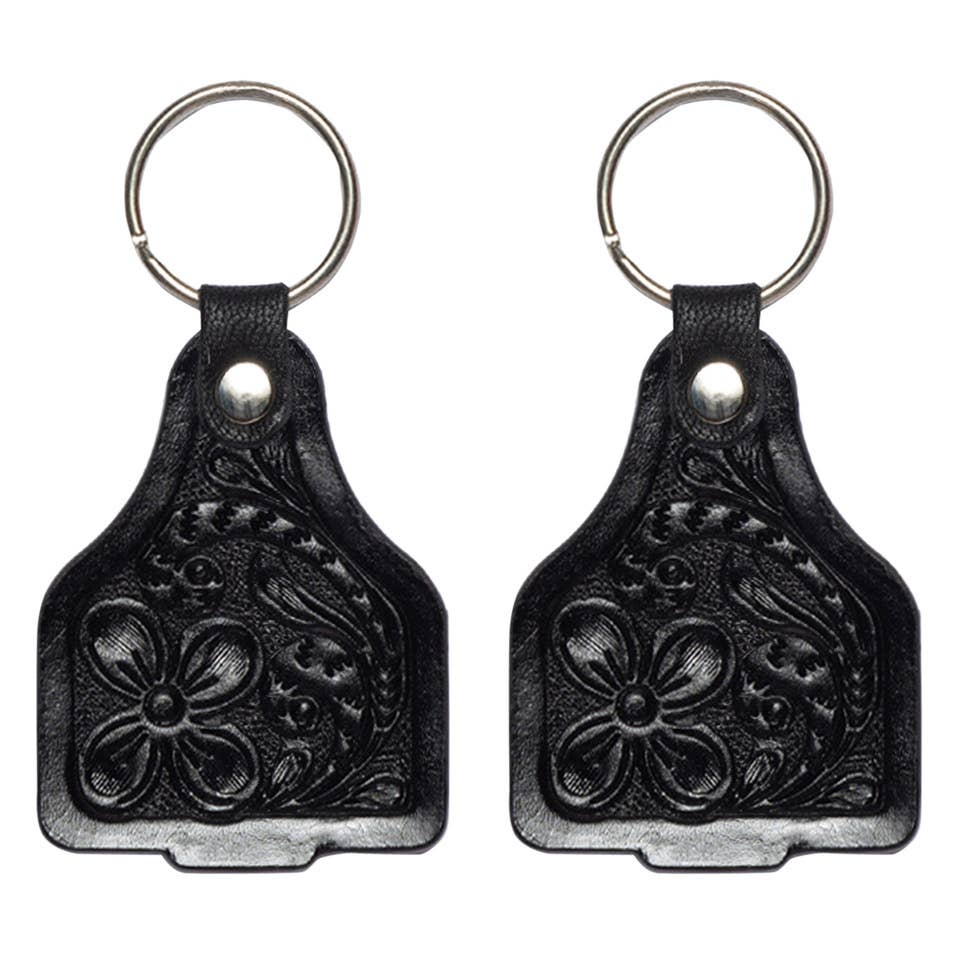 Tooling Leather Cattle Tag Keyring
