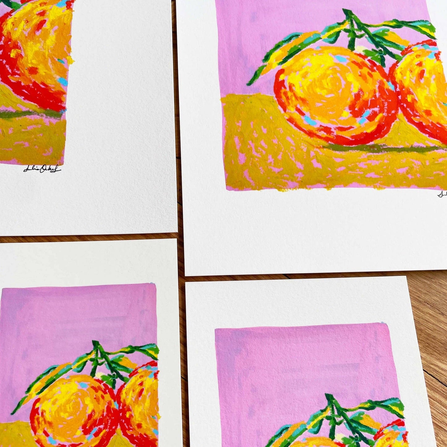 Oil Pastel Oranges Art Print