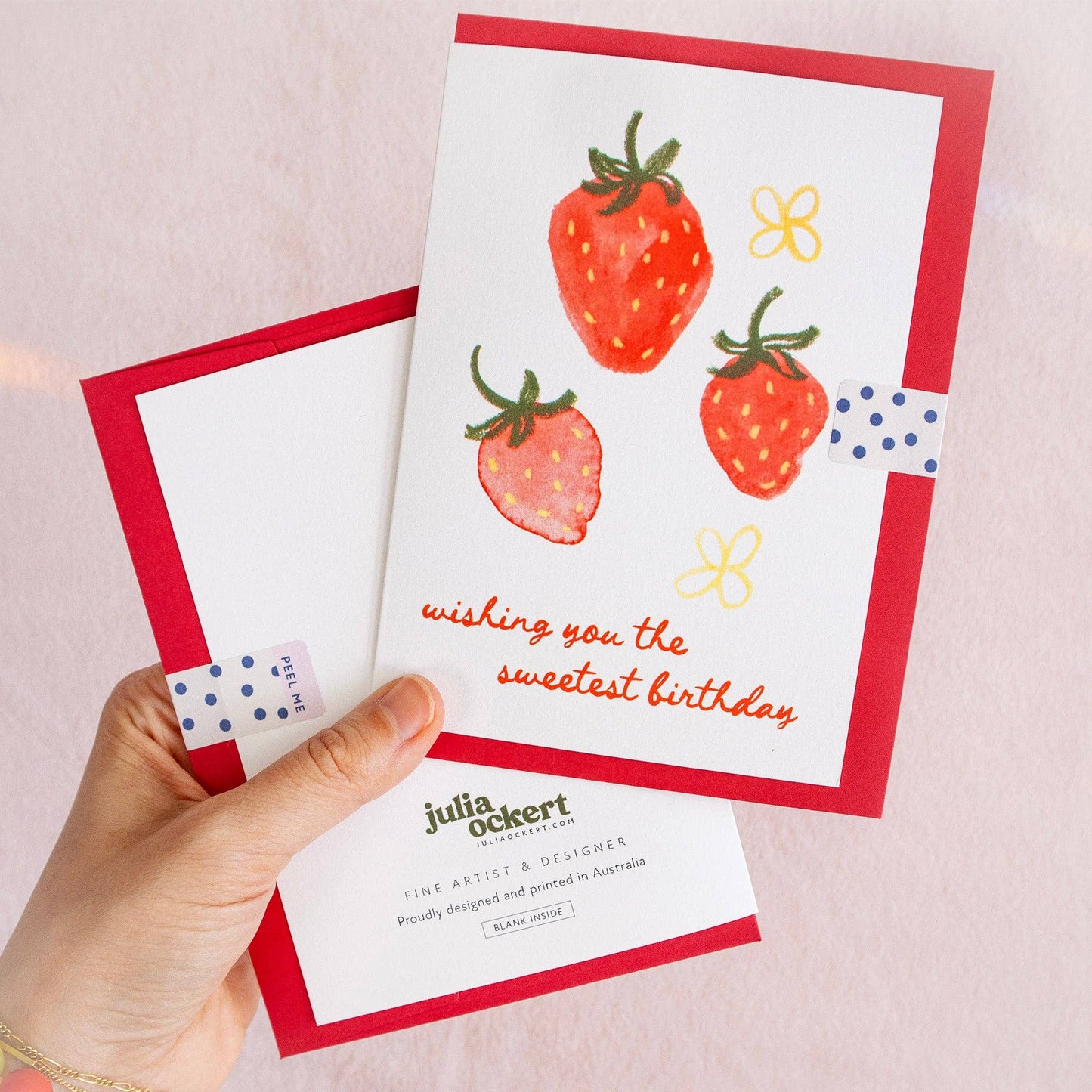 Wishing You The Sweetest Birthday - Strawberry Greeting Card