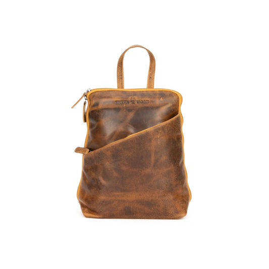 Leather Women's Backpack Claire - Camel GW658816CAM